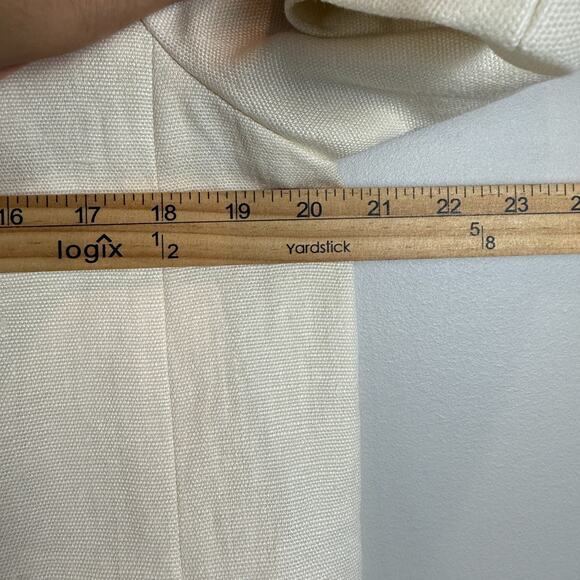 Talbots Jackie Fit Linen Blazer Jacket Women's 10 Ivory Classic Button Work NWT - Picture 7 of 8